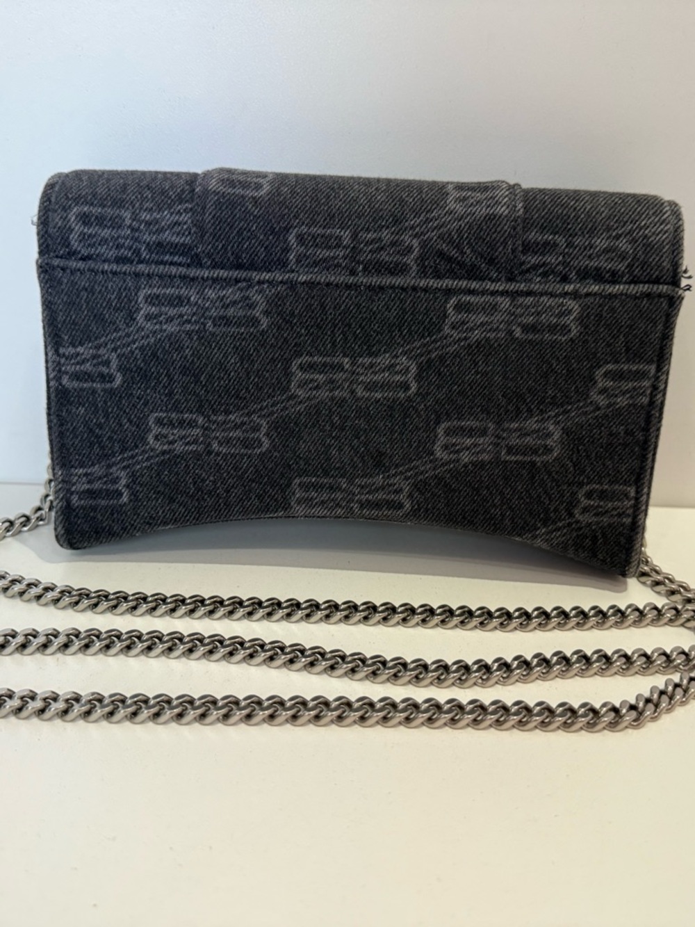 Balenciaga Black Denim BB Logo Chain Mini Bag - Picture 2 of 4
